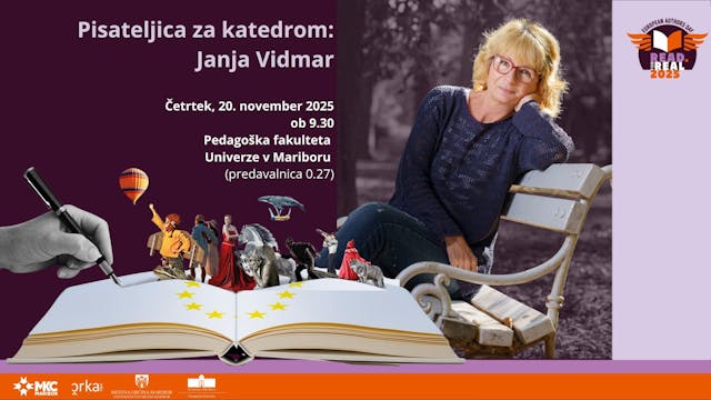 Pisateljica za katedrom: Janja Vidmar