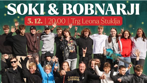 Soki & bobnarji na Trgu Leona Štuklja