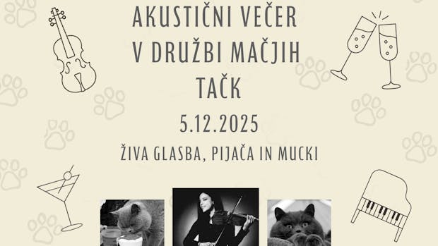 ŽIVA GLASBA V MAČJI KAVARNI – DRUŠTVO MAČJIH TAČK