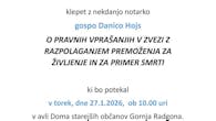 Klepet z nekdanjo notarko gospo Danico Hojs
