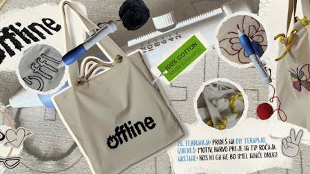 Offline delavnica izdelave torbe s punch needle tehniko