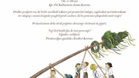 Postavitev majskega drevesa pri kulturnem domu v Koreni
