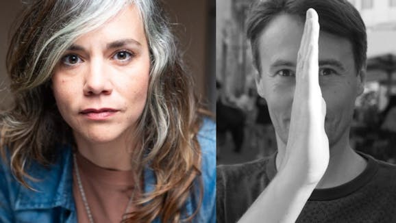 Natascha Gangl in Aleš Šteger v dvojezičnem performansu