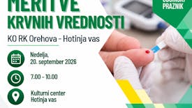 Meritve krvnih vrednosti (KO RK Orehova-Hotinja vas)