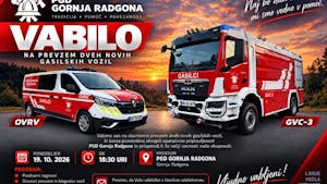 Vabilo na slavnostni prevzem dveh novih gasilskih vozil PGD Gornja Radgona