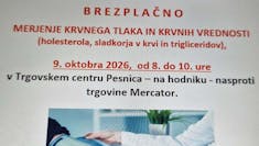 V PESNICI BREZPLAČNO MERJENJE KRVNEGA TLAKA IN KRVNIH VREDNOSTI