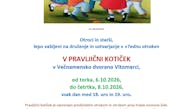 PRAVLJIČNI KOTIČEK; od torka, 6.10. do četrtka, 8.10.2026; Večnamenska dvorana Vitomarci