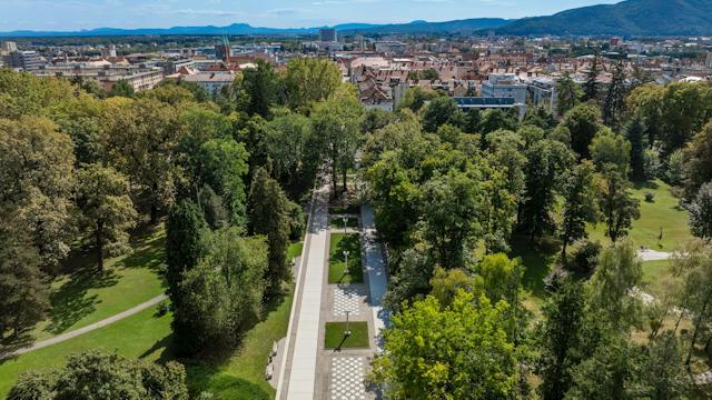 Promenada, cilinder, parazol