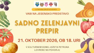 Vabilo na lutkovno predstavo "Sadno-zelenjavni prepir"
