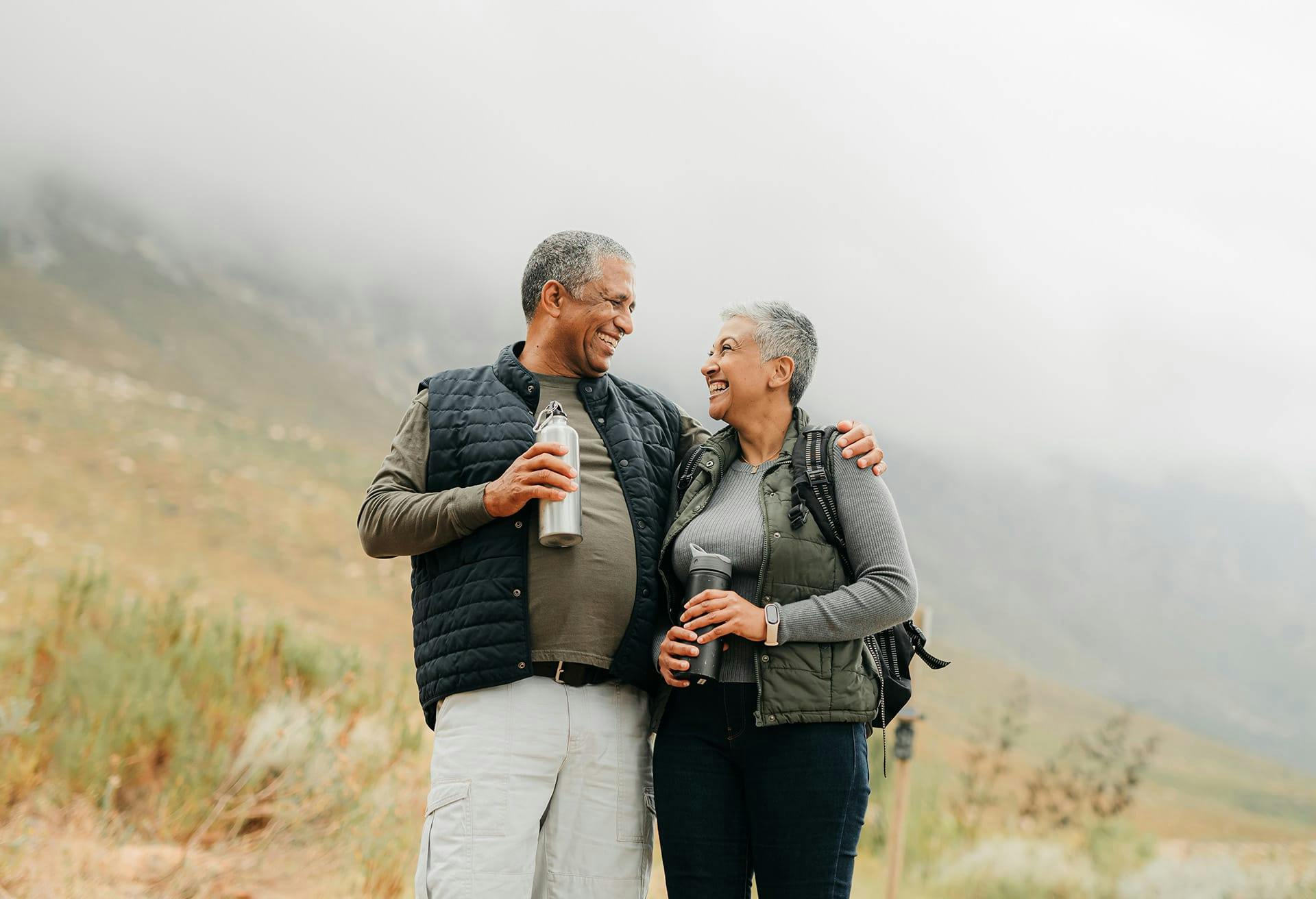 Man and woman on a hike