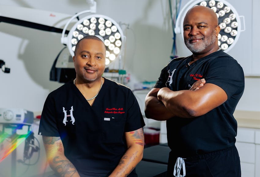 Dr. Gabriel and Leonel Hunt in their operating room