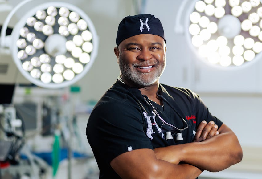 Dr. Gabriel Hunt in his operating clothes