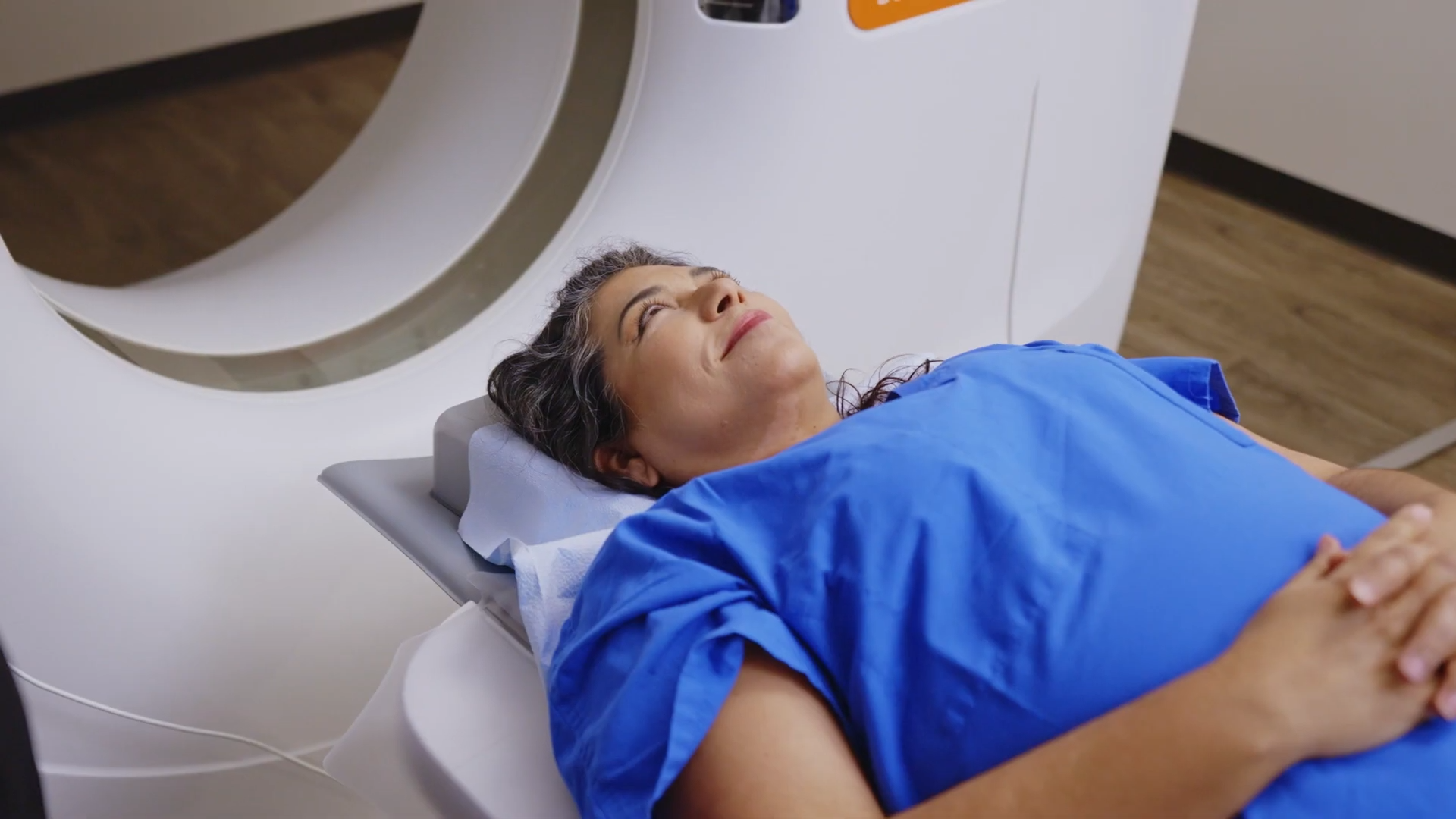 Woman receiving MRI imaging