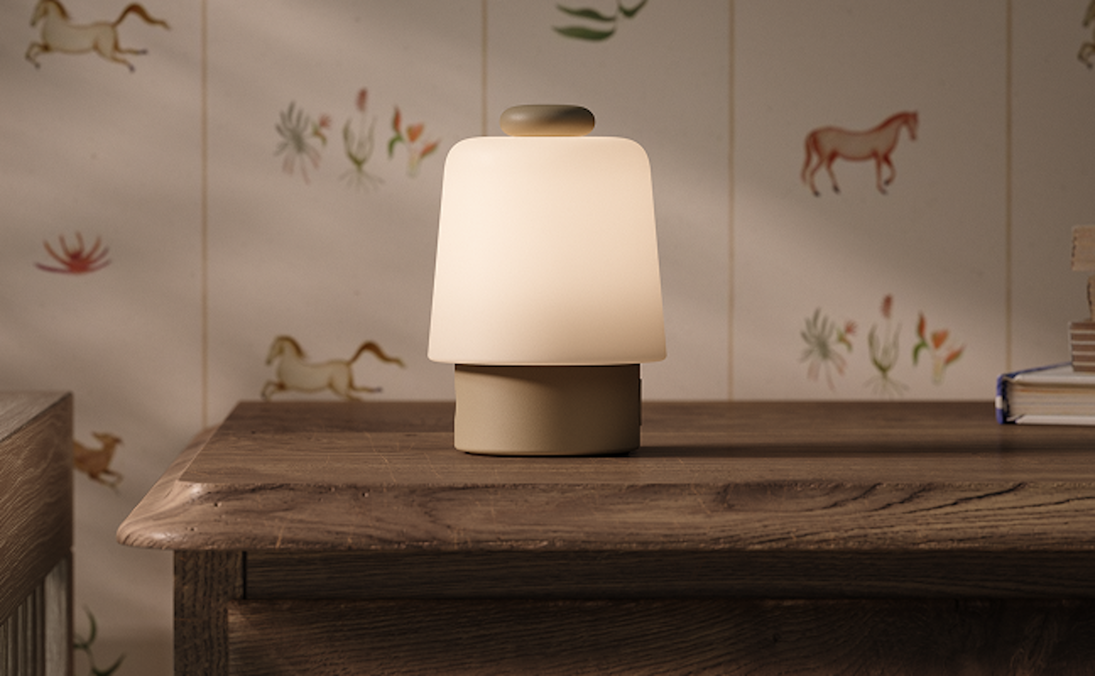 Hatch Baby light on a dresser in a nursery