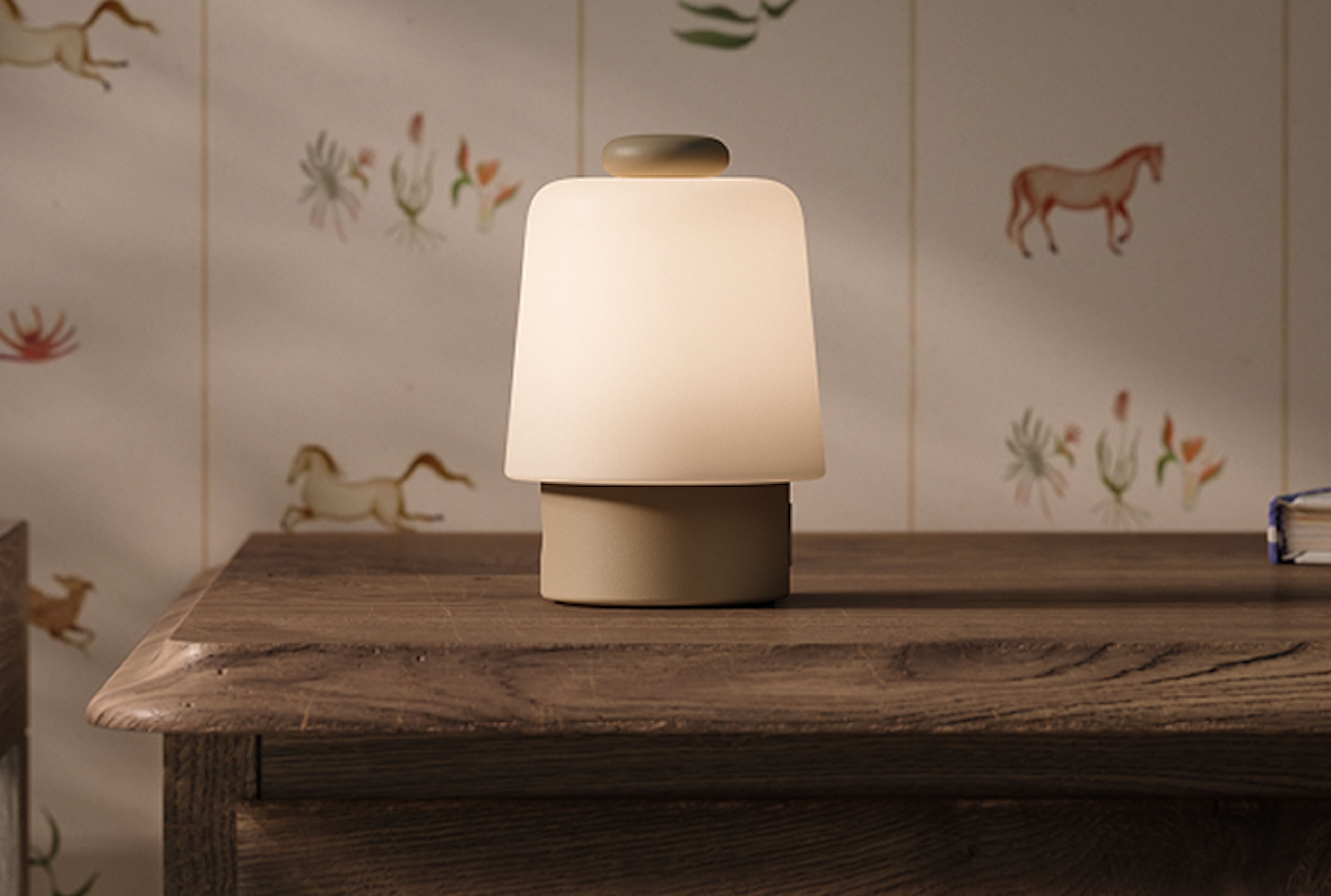 Hatch Baby light on a dresser in a nursery