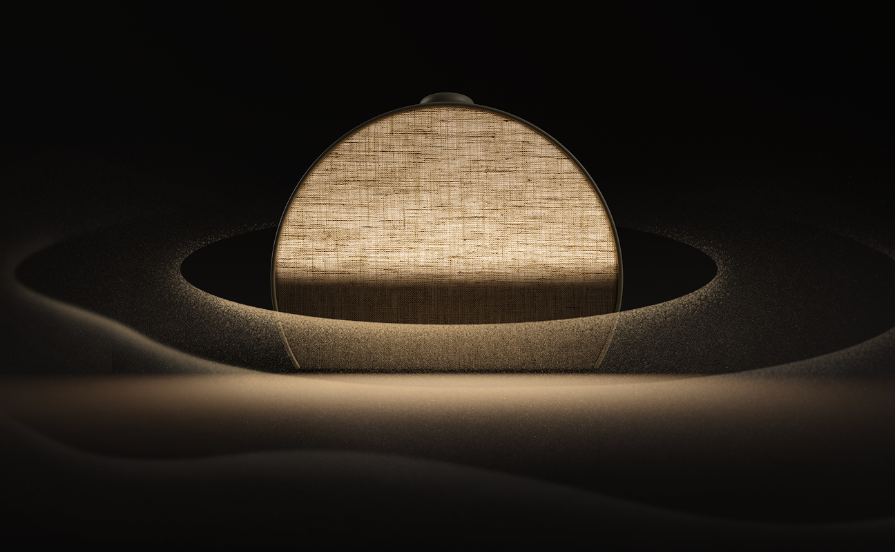 Hatch Sleep Clock glowing softly in a dark bedroom