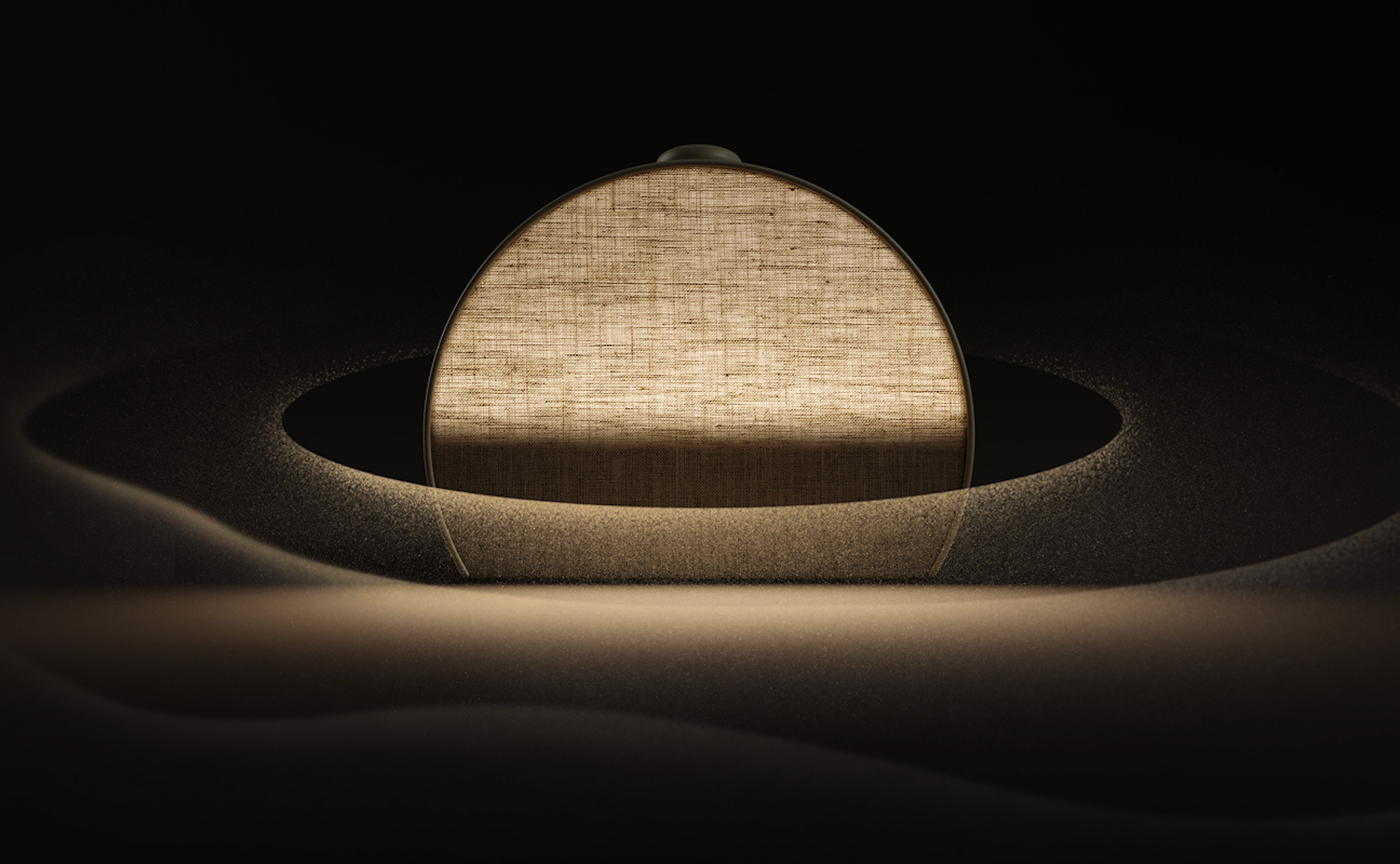 Hatch Sleep Clock glowing softly in a dark bedroom