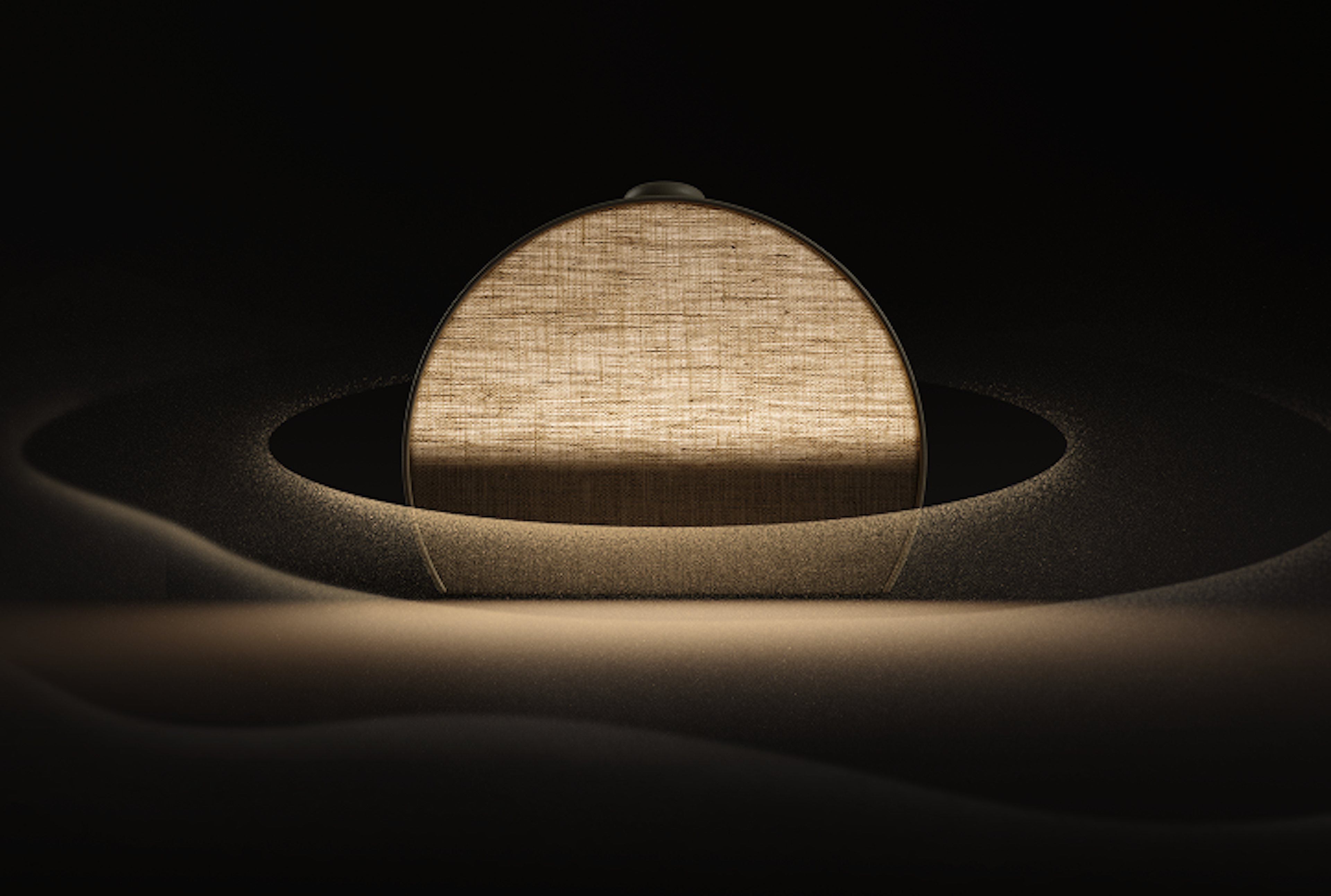 Hatch Sleep Clock glowing softly in a dark bedroom