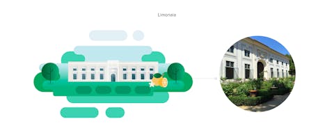 Esempio di stilizzazione dei punti d'interesse del Giardino di Boboli Abbiamo creato icone vettoriali dei maggiori punti d'interesse e monumenti all'interno del Giardino di Boboli