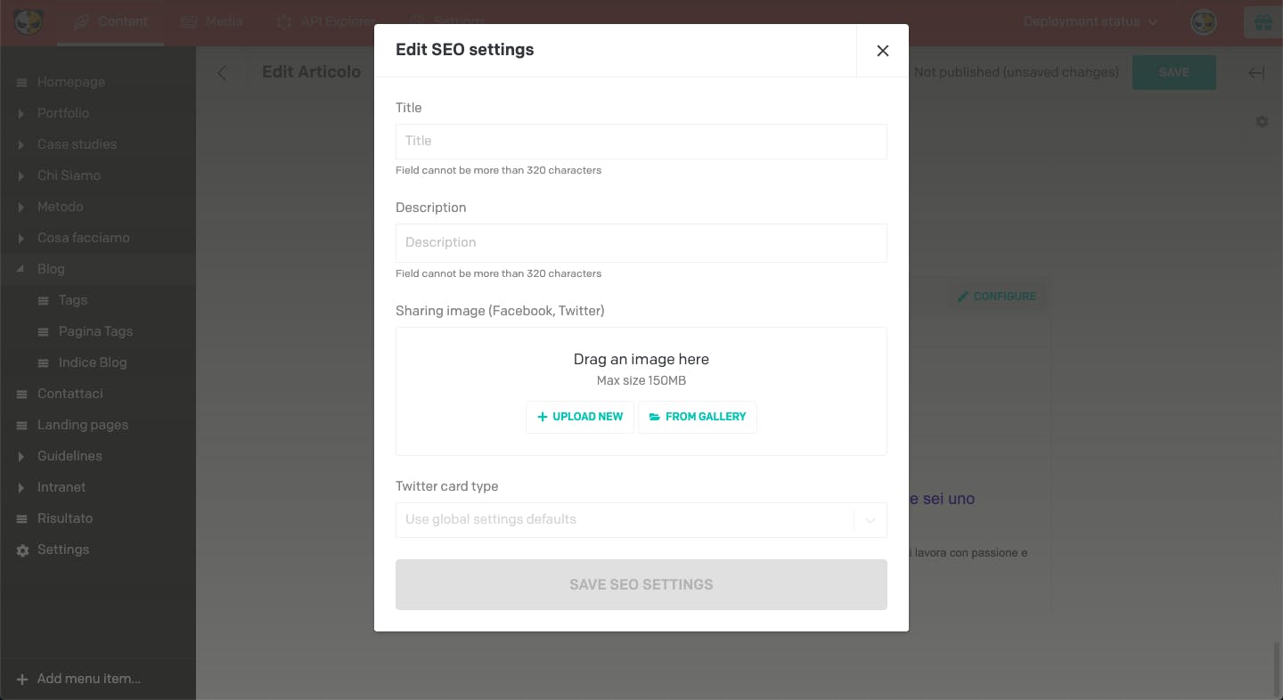 Inserire i parametri SEO dei record è facile e veloce