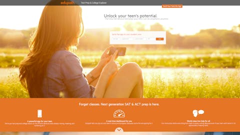 Landing page di edupath La landing page di edupath non ha distrazioni e comunica solo l'essenziale