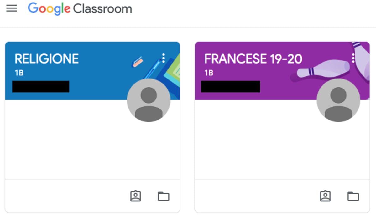 Gli spazi sono divisi in materie della classe, gestite ognuna da un insegnante