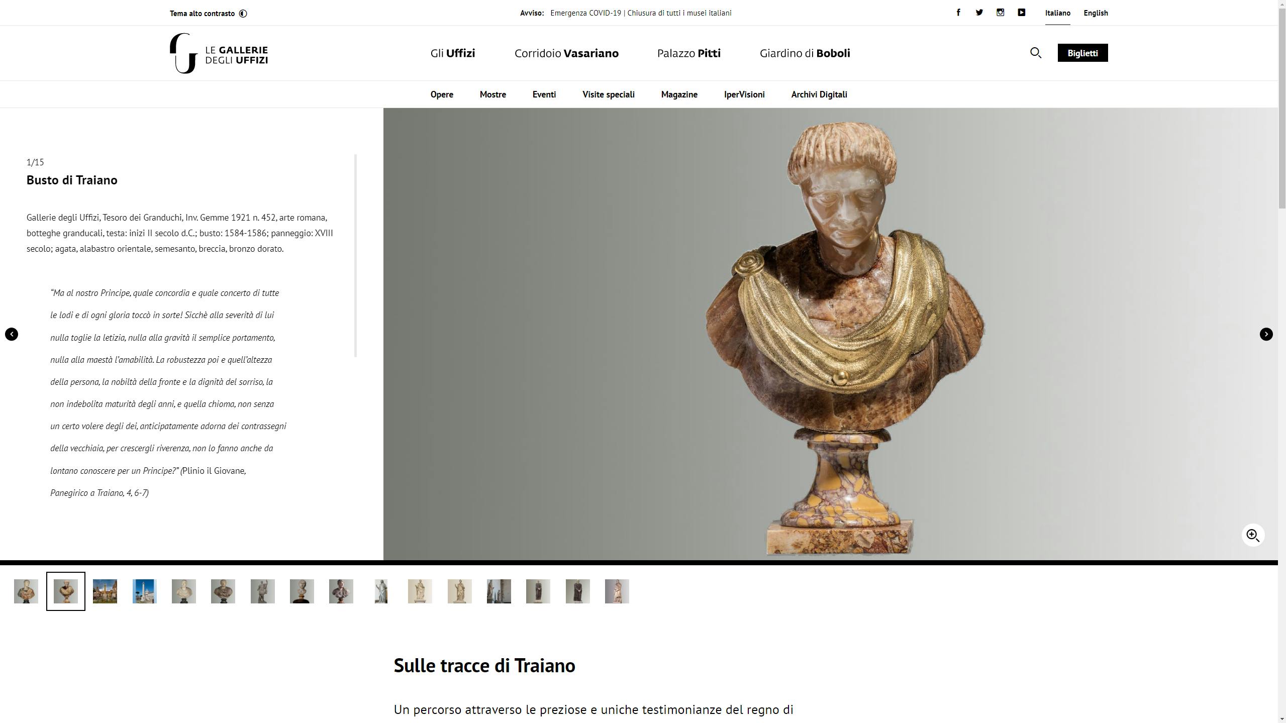 Le mostre virtuali degli Uffizi, chiamate iperVisioni, accompagnano gli utenti in percorsi tematici nell'arte e nella cultura.