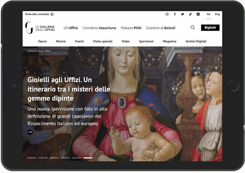 Uffizi tema standard Il tema standard del sito web degli Uffizi