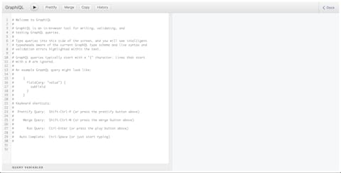 Editor GraphiQL editor