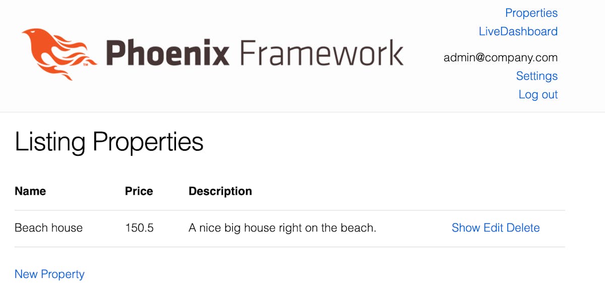 Listing properties