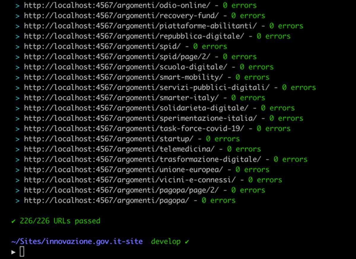 Lint to validate the code of a public administration site