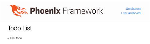 Phoenix Framework - Tutorial per lista To Do 2 La Lista Todo appare con la variabile @todos nel render.