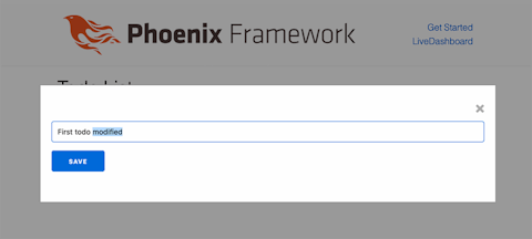 Phoenix Framework - Tutorial per lista To Do 6 Come modificare un elemento cliccando sul tasto "Edit" e visualizzare l'input su un modale.