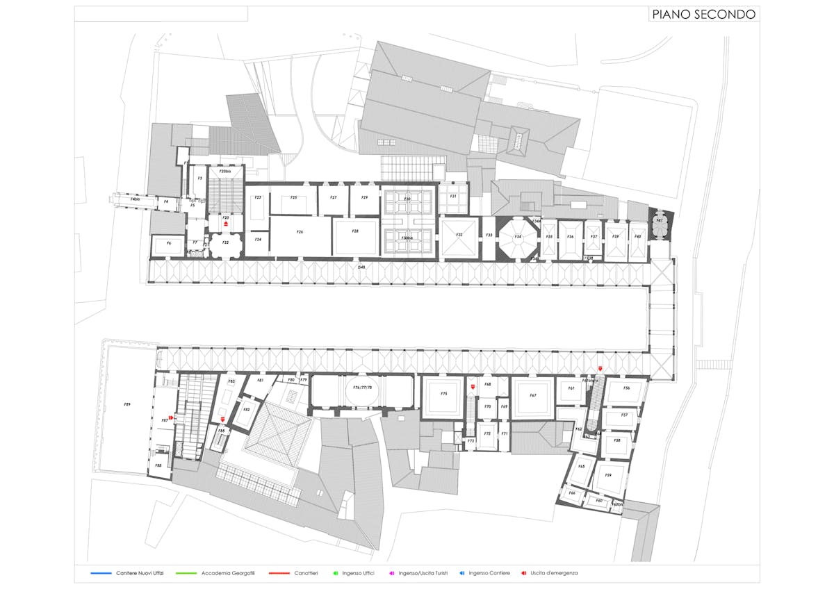 A precise map of the fourth level of the Uffizi Galleries