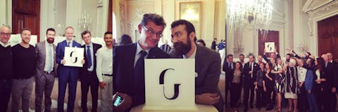 Presentazione Uffizi Un collage di foto della presentazione del nuovo logo e del nuovo sito delle Gallerie degli Uffizi.