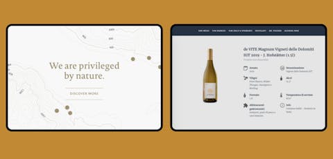 Schermate di Wineplatform Esempi di schermate presenti su una cantina di Wineplatform