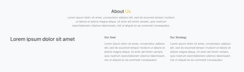 Sezione About Us landing page Un esempio di sezione "About Us" della landing page che spiega i contenuti della landing page
