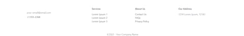 Footer e sezione privacy e cookie policy landing page Esempio di footer di una landing page con link a cookie policy e privacy