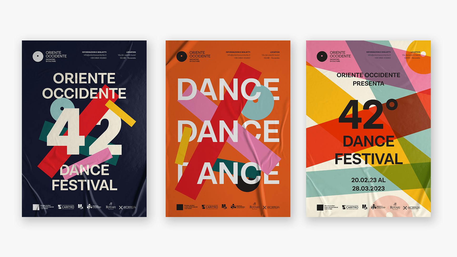 tre tipologie di poster in differenti colori
