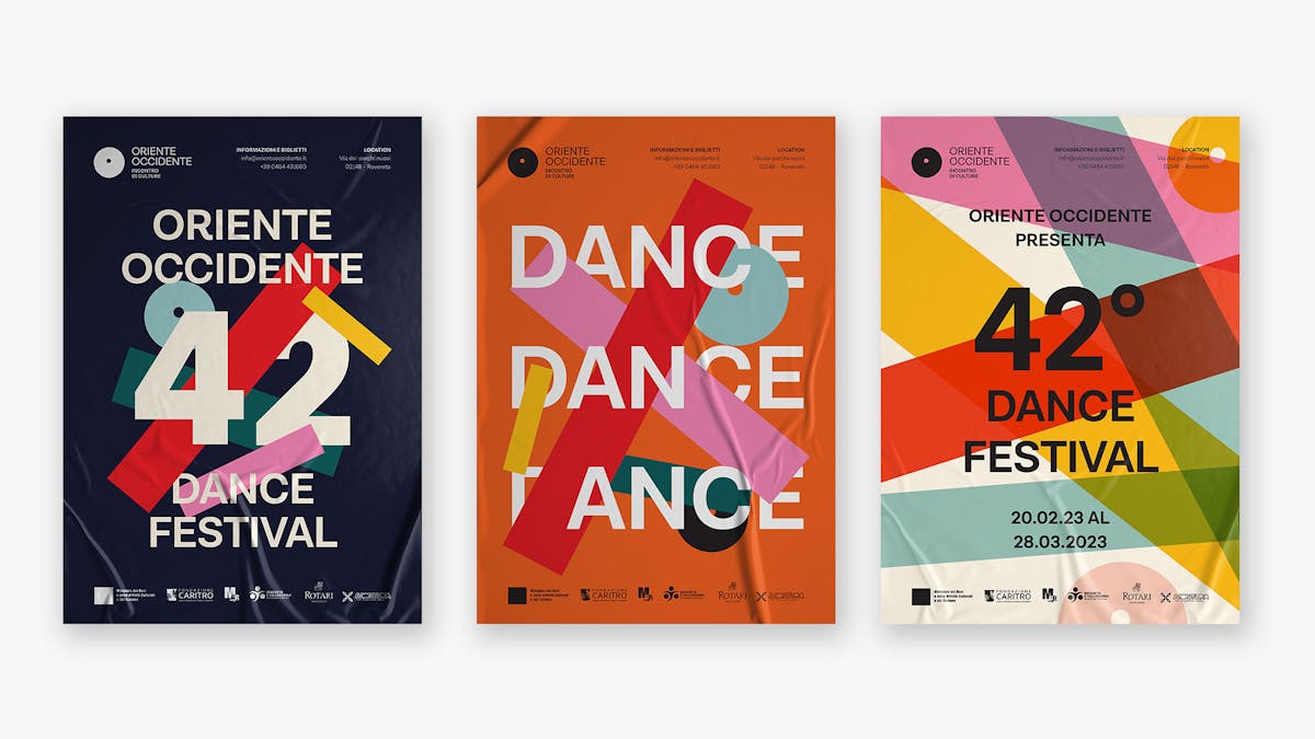 tre tipologie di poster in differenti colori