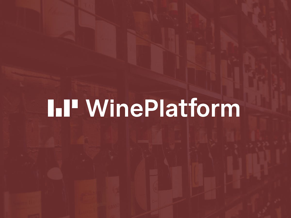 Wineplatform logo on a winery background