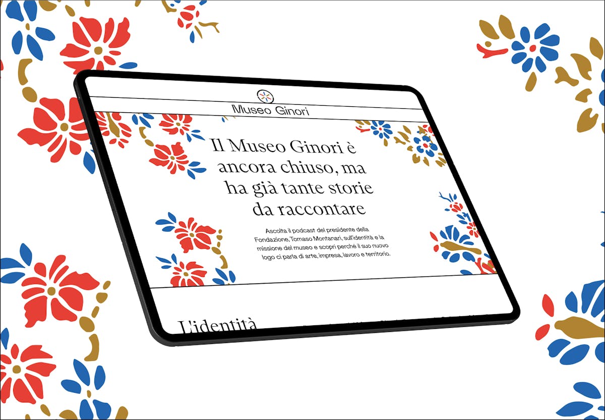 Mockup della homepage del Museo Ginori su un tablet.