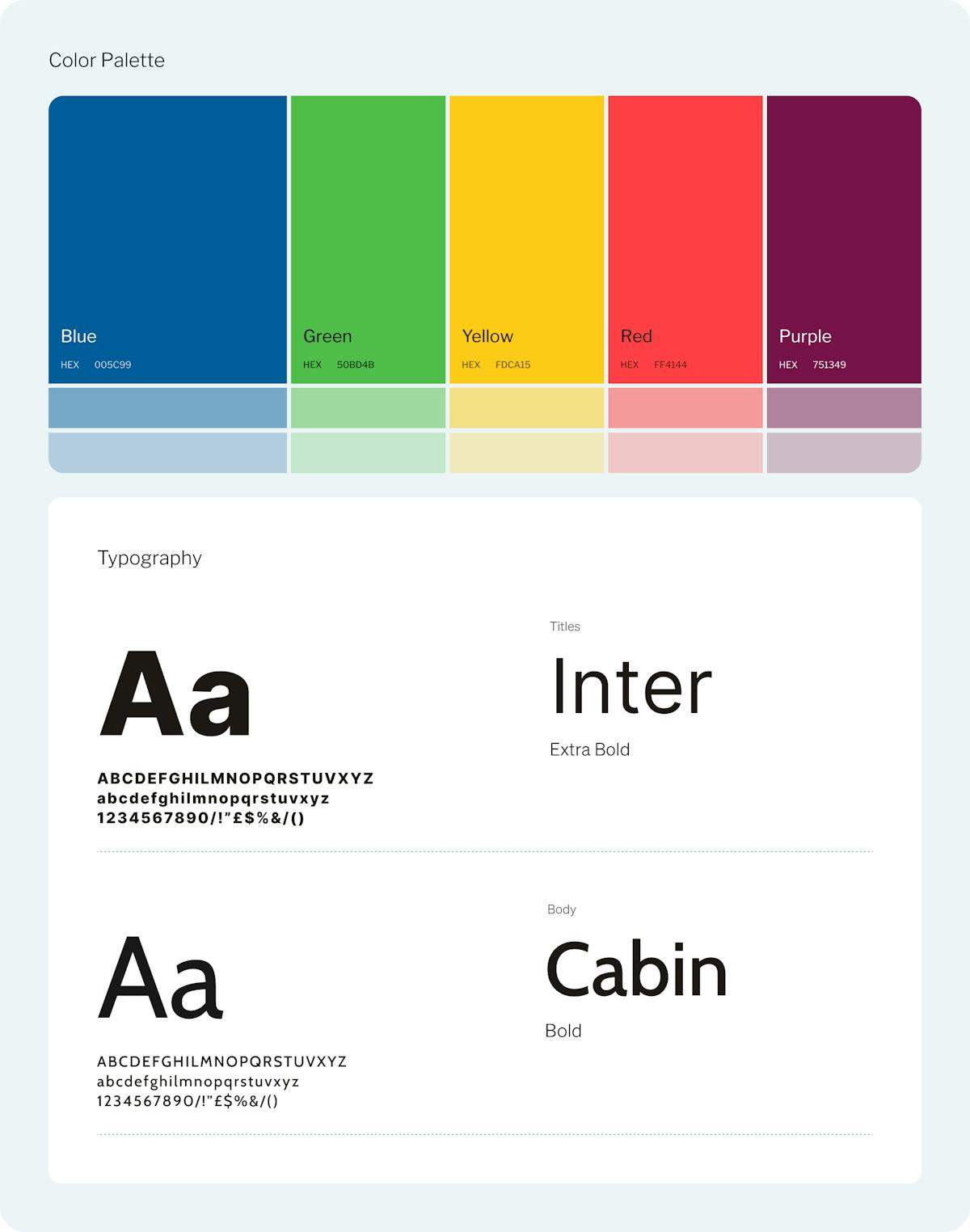 schema palette colori e font per styletile di Convention Bureau Italia