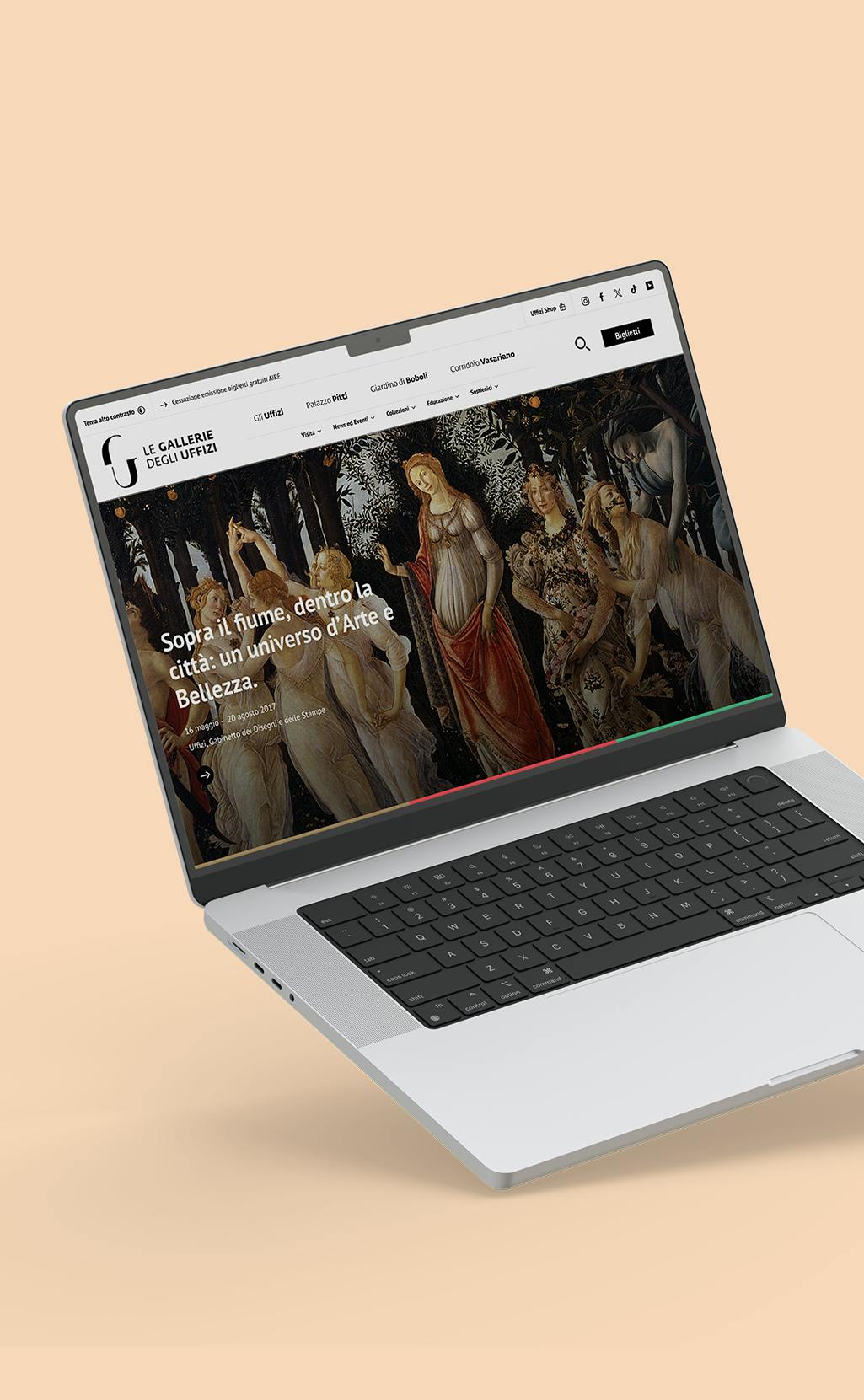 Gallerie Degli Uffizi website per presentare i servizi di web design