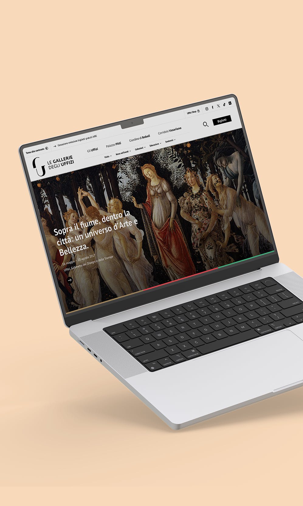 Gallerie Degli Uffizi website per presentare i servizi di web design