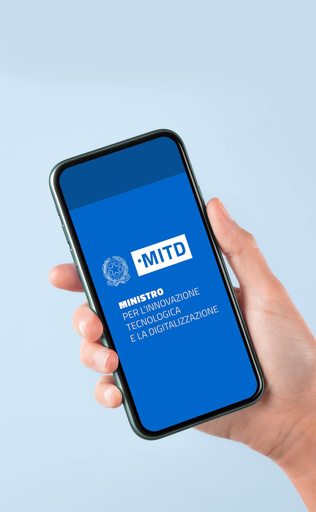 Mockup mobile del MITD per presentare i servizi per la Pubblica Amministrazione