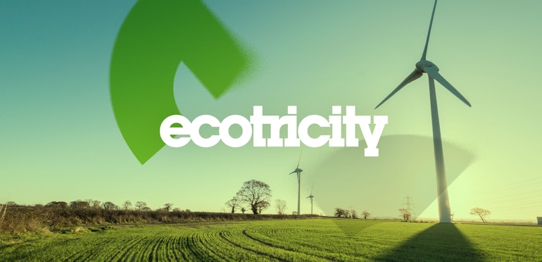 ecotricity logo on a windmill landscape