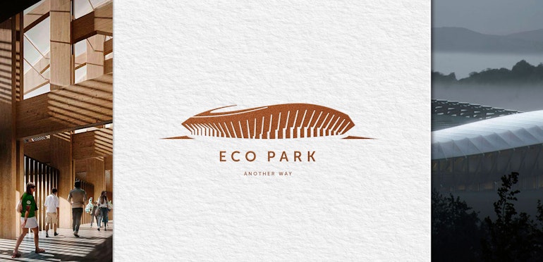 Eco Park logo bronze foil on card