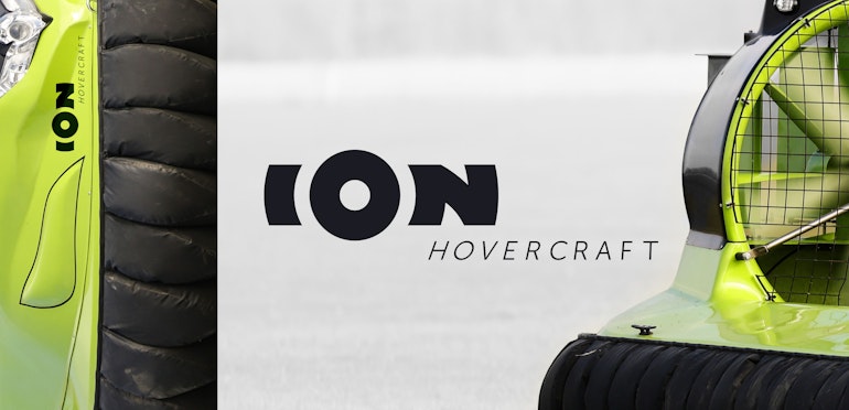 ION logotype with hovercraft imagery