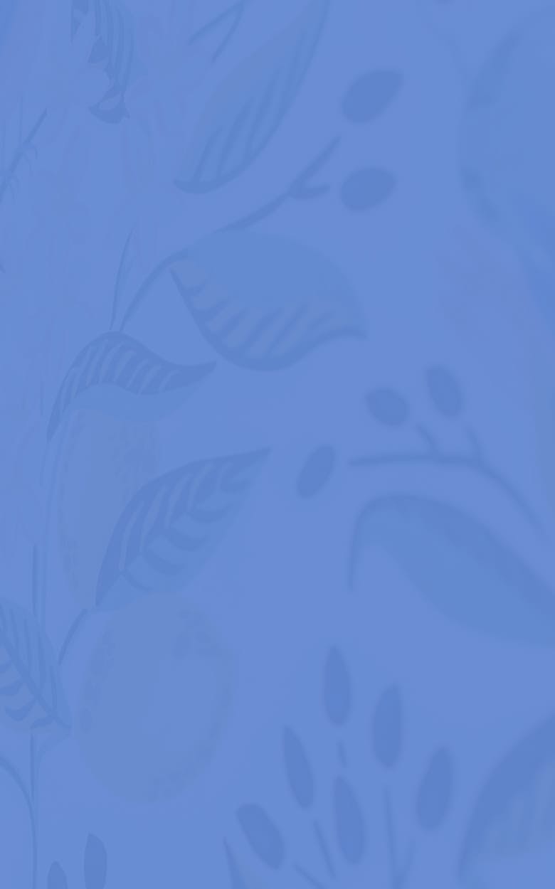 faded birds and leaves wallpaper with blue background